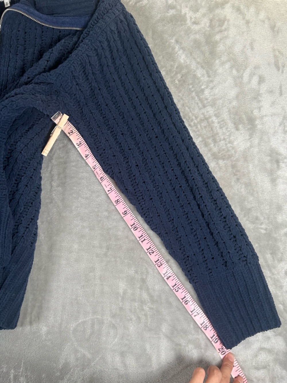Aerie Navy Cable-Knit Half-Zip oversized Pullover Sweater - Picture 14 of 14
